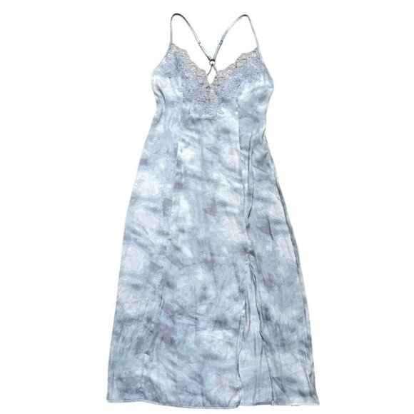 Intimately Free People Sz XS Dress Chasing Shadows Midi Slip Grey TieDye boho - Picture 3 of 6